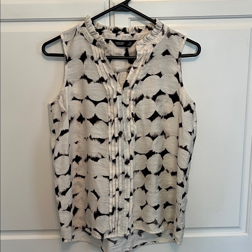 Simply Vera Vera Wang Pintuck Sleeveless Shell Top XS